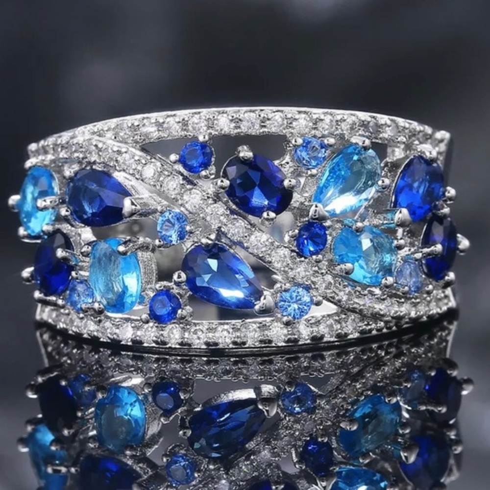 AQUA ETERNITY BRIDAL RING S8